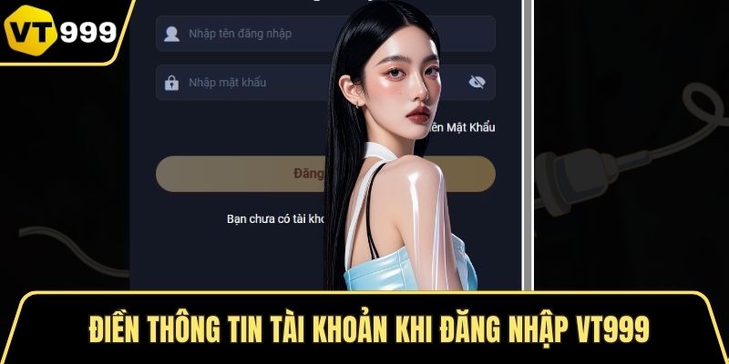 Điền thông tin tài khoản khi đăng nhập VT999